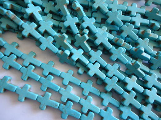 (image for) Turquoise small cross beads #SS1249